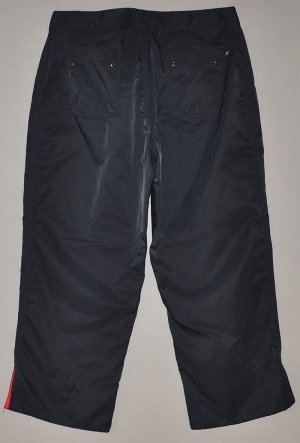 NAUTICA Women's black drawstring capri&acirc;��s with slit cuffs SMALL