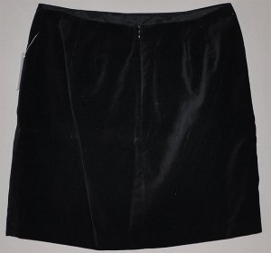 GAP Women's black lined straight velvet dress skirt 12 NWT