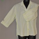 COLUMBIA Women's stretch 3/4 sleeve ribbed button up v neck outdoor shirt SMALL