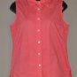 TOMMY HILFIGER Women's pink stretch sleeveless fitted collared button up shirt 8