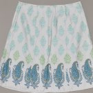 LIZ CLAIBORNE Women's lined paisley print a line knee length dress skirt 12 reg