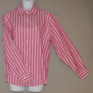 TALBOTS Women's pink white stripes l/s striped button up shirt 8