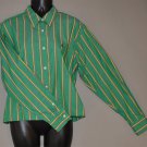 LAUREN Women's l/s striped button up dress shirt 10