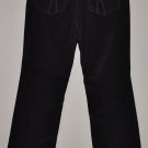 LIZ CLAIBORNE Women's black flat front stretch Sloane fit corduroy pants 12 reg