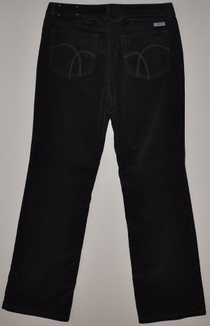 LIZ CLAIBORNE Women's black flat front stretch Sloane fit corduroy pants 12 reg
