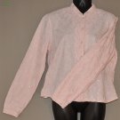 EDDIE BAUER Women's peach l/s floral embroidered fitted button up shirt LARGE