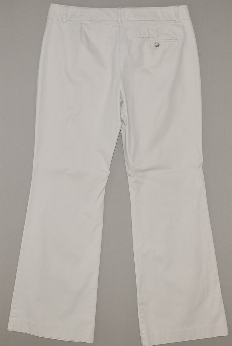 EXPRESS Women's beige flat front editor fit flare leg khaki pants 8 reg