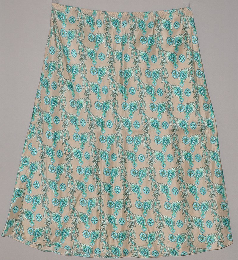 GAP Women's paisley a line knee length elastic waist silk dress skirt LARGE