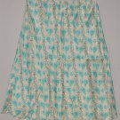 GAP Women's paisley a line knee length elastic waist silk dress skirt LARGE