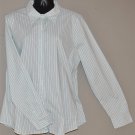 IZOD Women's stretch l/s striped fitted button up shirt XL NWT