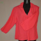 TALBOTS Women's hot pink 3/4 sleeve V-neck linen shirt 10