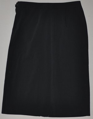 NINE WEST Women's black straight mid-calf length dress skirt with front slit 12