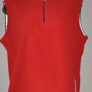 ABERCROMBIE & FITCH Women's red sleeveless zip up fleece pull over LARGE