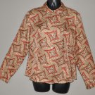 TALBOTS Women's l/s paisley print fitted silk button up shirt 10 PETITE