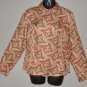 TALBOTS Women's l/s paisley print fitted silk button up shirt 10 PETITE