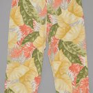 LIZ GOLF Women's stretch leaf print capri’s with slit cuffs 8 reg