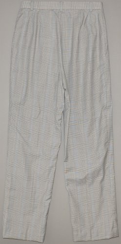LANDS' END Women's flat front lined plaid slim leg wool dress pants 6 REG