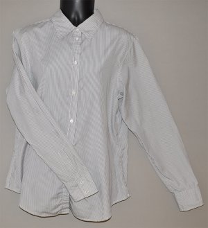 GAP Women's l/s striped fitted button up dress shirt 14