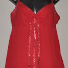 EXPRESS Women's red lined silk tank top MEDIUM