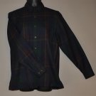 LAUREN Women's l/s plaid wool button up shirt SMALL