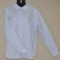 IZOD Women's blue stretch l/s striped fitted button up shirt XL