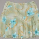 CARIBBEAN JOE Women's floral elastic waist above knee length a line skirt LARGE