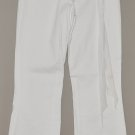 BEBE Women's white flat front stretch belted flare leg dress pants 4 reg