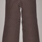 GAP Women's brown stretch flat front striped cuffed dress pants 6
