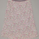 GAP Women's pink lined floral elastic waist knee length a line skirt 4 reg