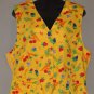 LIZ SPORT Women's yellow vegetable print vest MEDIUM
