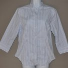 GAP Women's l/s striped fitted button up dress shirt 6