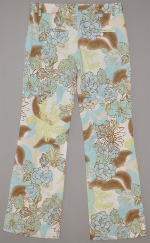 EXPRESS Women's flat front stretch floral print editor fit dress pants 4 reg