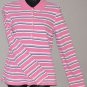 AMERICAN EAGLE Women's stretch l/s striped polo style shirt MEDIUM