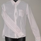 AMERICAN EAGLE Women's l/s striped fitted button up sheer dress shirt 2