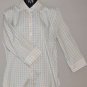 LANDS END Women's stretch 3/4 sleeve plaid fitted button up dress shirt 12