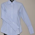 GAP Women's blue l/s striped fitted button up dress shirt 0