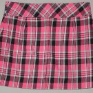EXPRESS Women's pink lined plaid straight mini skirt 2 reg