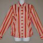 LIZ CLAIBORNE Women's l/s striped fitted button up shirt 8