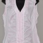 EXPRESS Women's stretch sleeveless stripe fitted button up collared shirt MEDIUM
