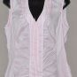 EXPRESS Women's stretch sleeveless stripe fitted button up collared shirt MEDIUM