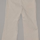 EXPRESS Women's beige stretch flat front striped ribbed editor fit capri’s 4 reg