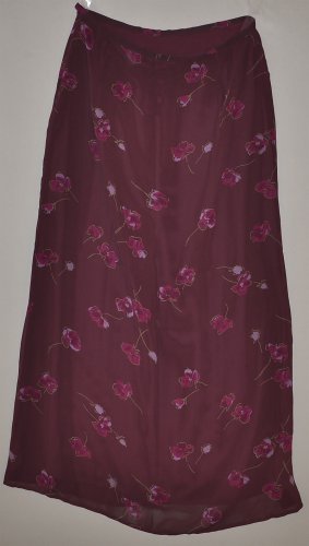 EDDIE BAUER Women's Long floral a line dress skirt 8