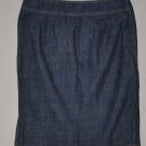 ANN TAYLOR Women's denim knee length skirt with side slit 4