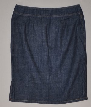 ANN TAYLOR Women's denim knee length skirt with side slit 4