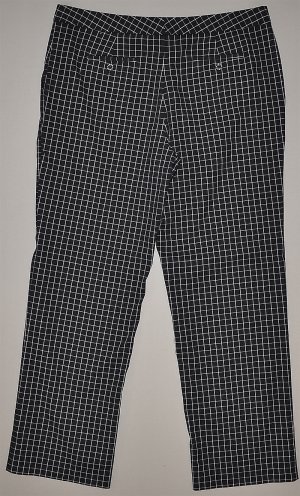 IZOD Women's stretch checkered XFG slightly tapered leg pants 14