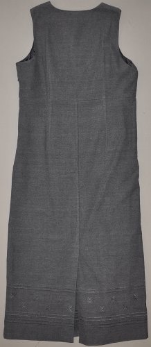 EDDIE BAUER Women's gray long lined dress with back slit MEDIUM PETITE