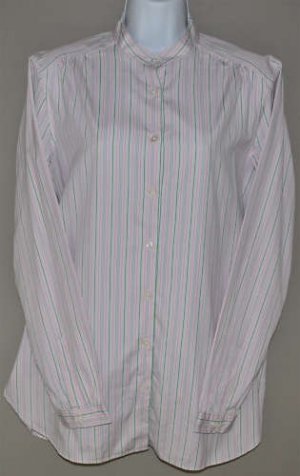 LANDS' END Women's l/s striped button up shirt 10-12