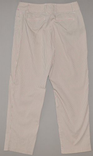 LIZ CLAIBORNE Women's white stretch plaid audra fit cropped pants 10