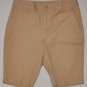 LAUREN Women's light brown flat front khaki shorts 6 petite