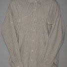 EDDIE BAUER Men's l/s button up striped shirt MEDIUM
